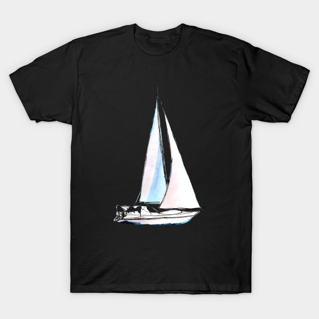 Sailboat – ship ahoy! T-Shirt by Elena Ehrenberg